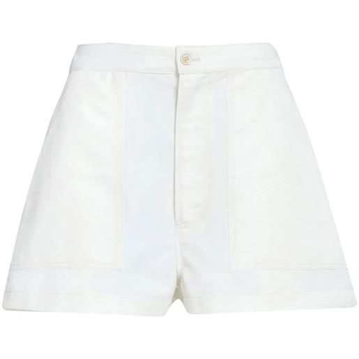 Marni shorts a vita alta con ricamo - bianco