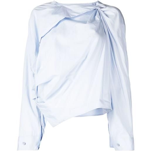 JNBY camicia asimmetrica con drappeggio - blu