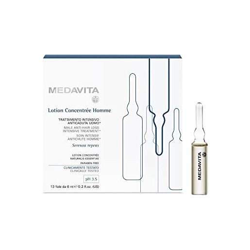 Medavita, lotion concentrée homme, trattamento intensivo anticaduta uomo, ph 5.5, 13 fl x 6 ml