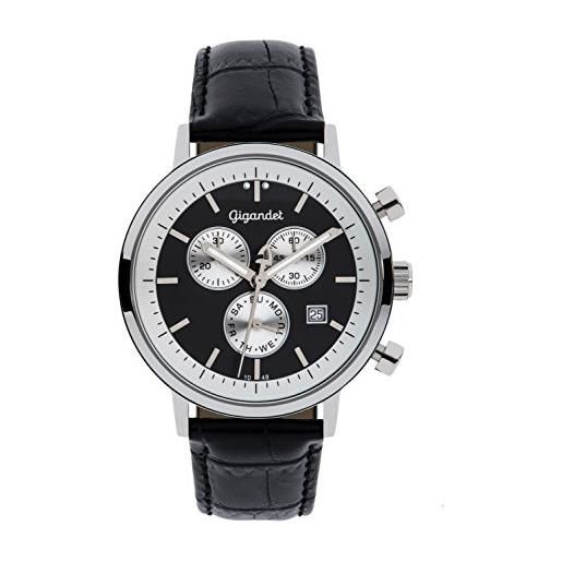 Gigandet classico orologio uomo cronografo analogico quartz nero bianco g6-003