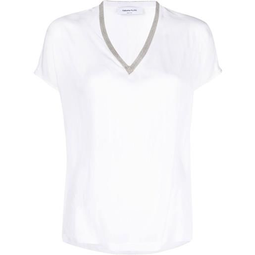 Fabiana Filippi t-shirt con scollo a v - bianco