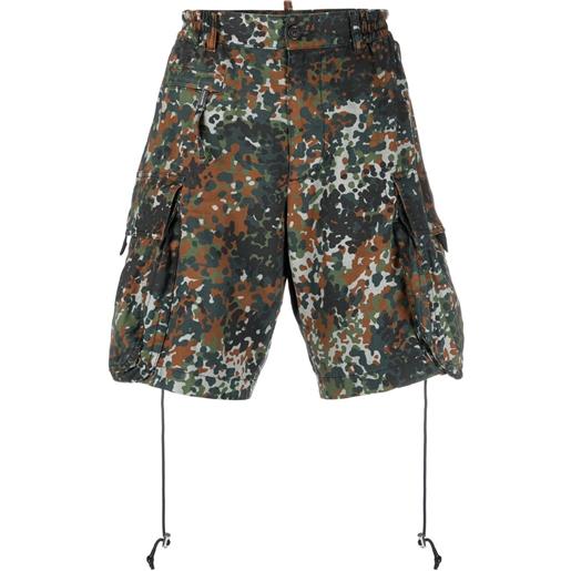 Dsquared2 shorts cargo con stampa camouflage - verde