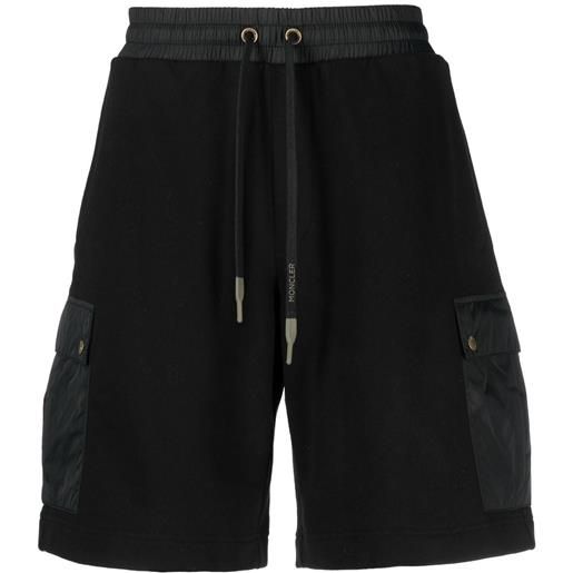 Moncler shorts con applicazione - nero