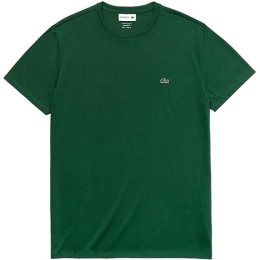 LACOSTE t-shirt classic in pima uomo verde smeraldo