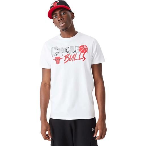 NEW ERA nba infill graphic tee chicago bulls t-shirt basket uomo