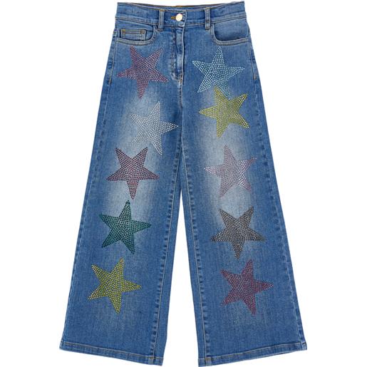 Monnalisa jeans modello palazzo con stelle