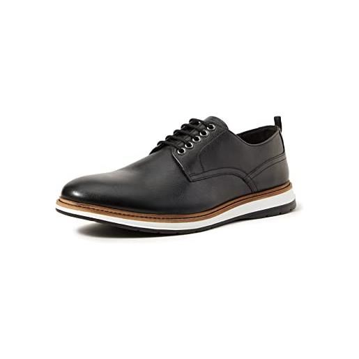Clarks chantry walk, scarpe con lacci uomo, nero (black leather), 44.5 eu