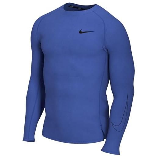 Nike dd1990-480 m np df tight top ls maglia lunga game royal/black/black xl