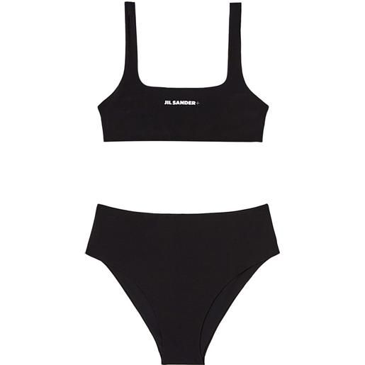 Jil Sander set bikini con scollo quadrato - nero