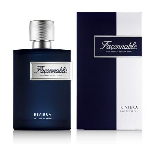 Faconnable façonnable - eau de parfum uomo - riviera - fragranza boschiva e aromatica - 90ml