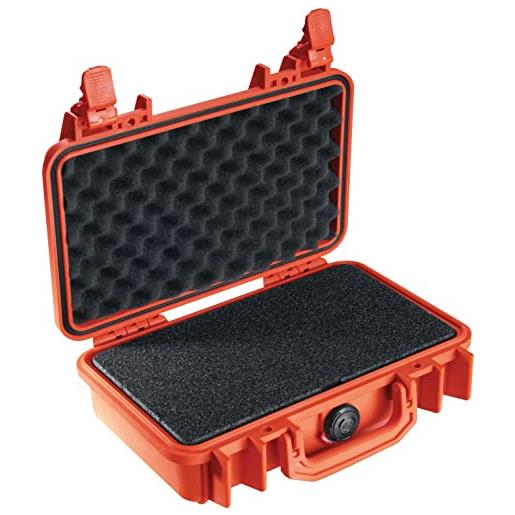 Peli 1170 valigia protettiva rigida, ip67 impermeabile, capacità di 3l, prodotto in usa, con inserto in schiuma personalizzabile, colore arancione