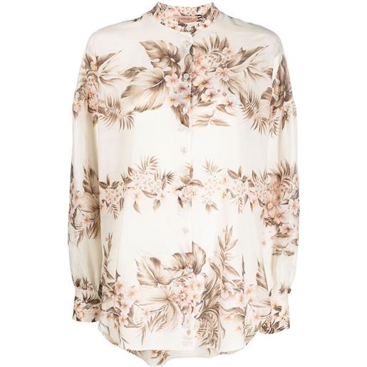 TWINSET blusa a fiori - toni neutri