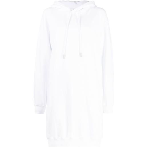 Off-White abito modello felpa a righe diagonali - bianco
