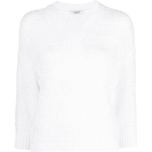 Peserico maglione corto traforato - bianco