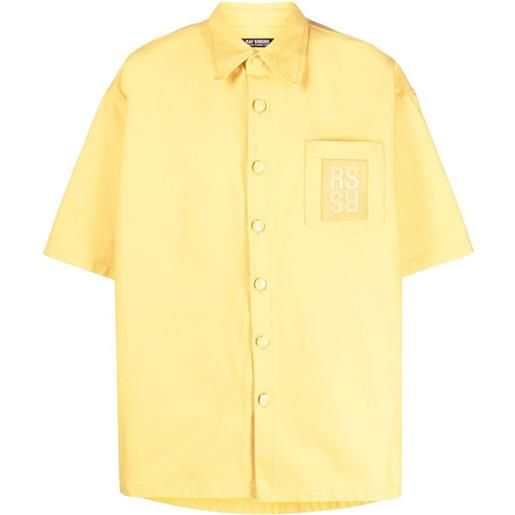 Raf Simons camicia denim con applicazione - giallo