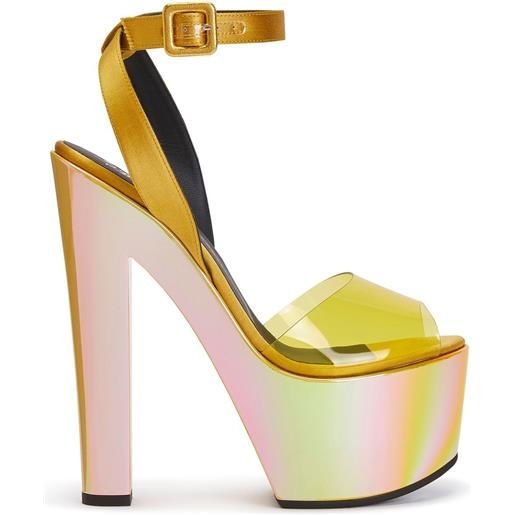 Giuseppe Zanotti sneakers iridescenti con plateau - giallo