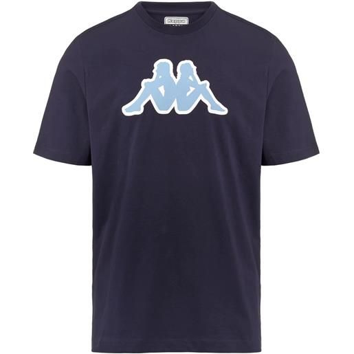 T-shirt maglia maglietta uomo kappa banda 222 blu azzurro logo zobi lifestyle 303wek0-a12
