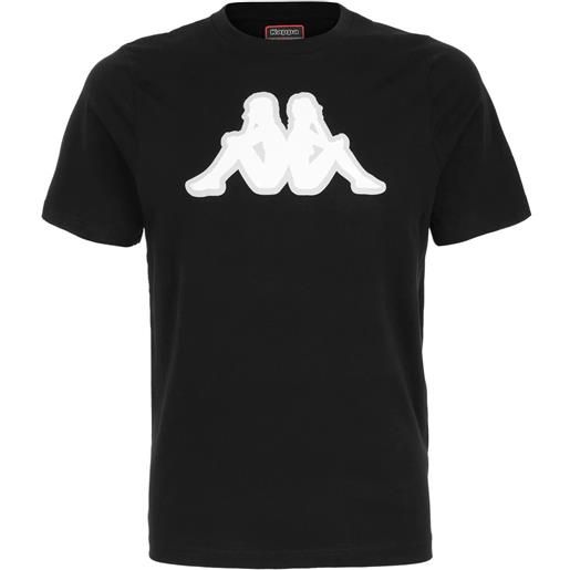 T-shirt maglia maglietta uomo kappa banda 222 nero logo zobi cotone jersey 303wek0-903
