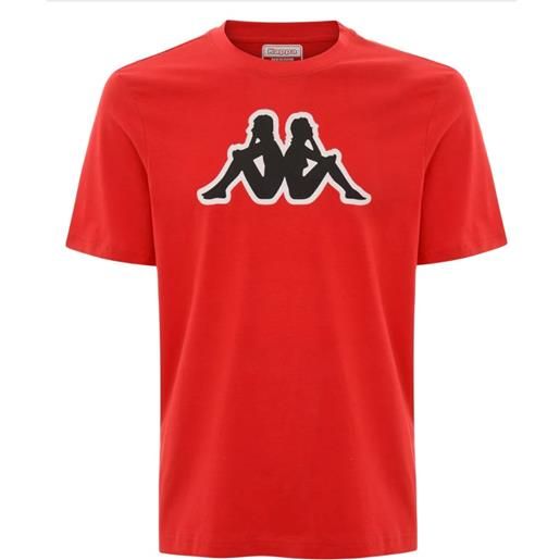 T-shirt maglia maglietta uomo kappa banda 222 rosso logo zobi cotone jersey 303wek0-a0m