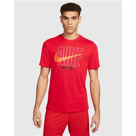 Nike t-shirt dri-fit con stampa rosso uomo