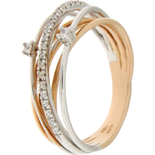 Gioielleria Lucchese Oro anello donna oro bianco rosa gl100896
