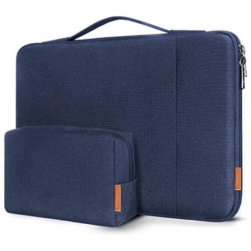DOMISO 15.6 pollici custodia borsa impermeabile notebook portatile borsa sleeve custodia pc portatile compatibile con 15.6 hp 15/think. Pad e575/lenovo idea. Pad s510/dell alienware 15/xps 15, blu navy