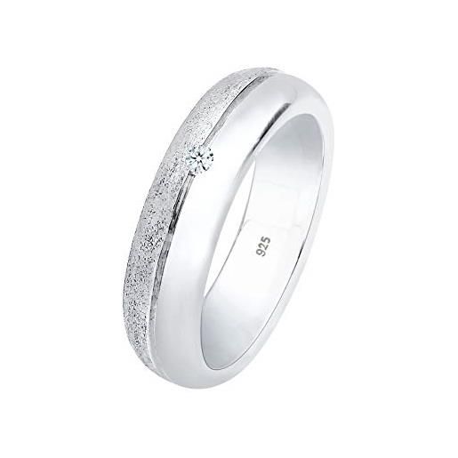 DIAMORE elli diamonds anello donne a fascia semplice con diamante (0,03 ct. ) in argento sterling 925
