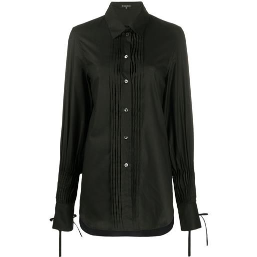 Ann Demeulemeester camicia con dettaglio plissettato - nero