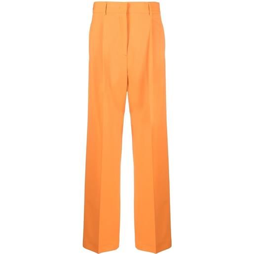 MSGM pantaloni dritti a vita alta - arancione
