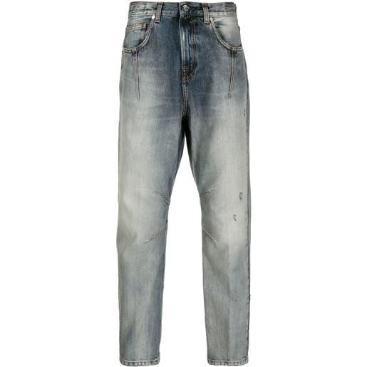 Eleventy jeans affusolati con effetto schiarito - blu