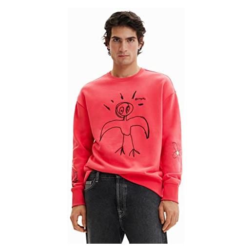 Desigual sweat_carlo 3000 carmin maglione, colore: rosso, s uomo