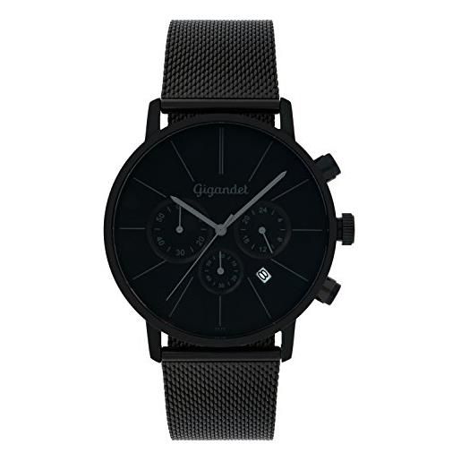Gigandet minimalism orologio uomo cronografo analogico quartz nero g32-008