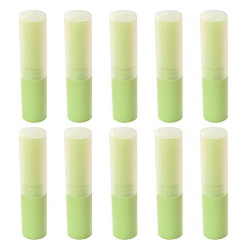 Lurrose 20pcs verde balsamo labbra tubi vuoti plastica rossetto contenitori per fai da te (4g)