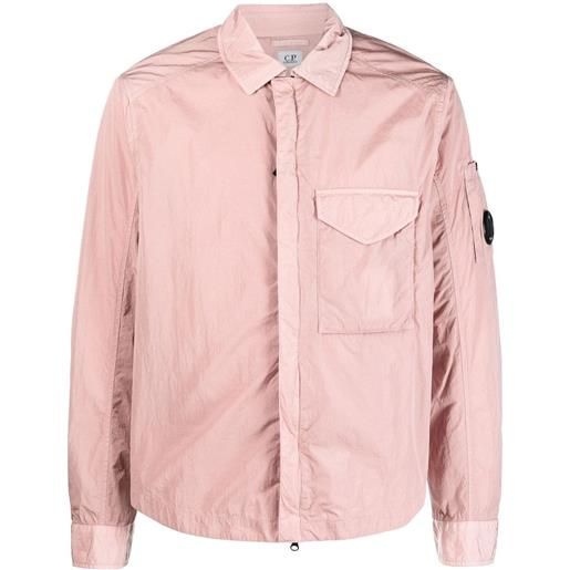 C.P. Company giacca-camicia con applicazione lente - rosa
