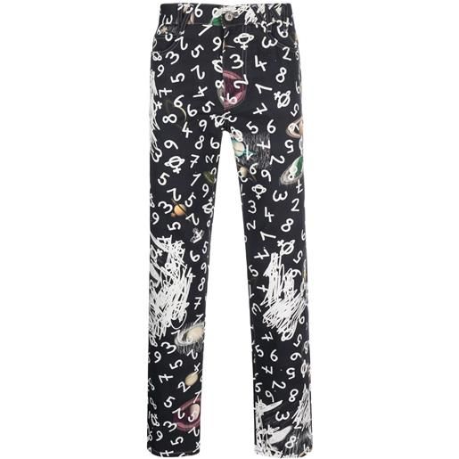 Vivienne Westwood pantaloni planets and numbers con stampa - blu
