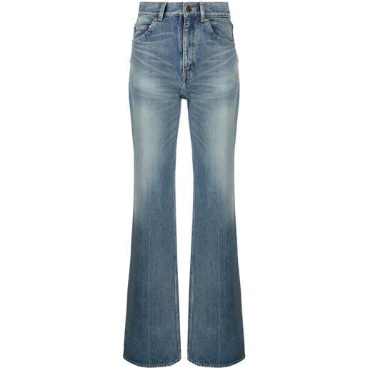 Saint Laurent jeans svasati a vita alta - blu