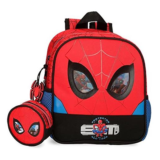 Marvel spiderman protector adaptable preschool zaino rosso 23x25x10 cm poliestere 5.75l