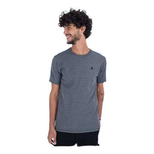 Hurley m oceancare eshort sleeeveential icon, maglietta corta testurizzata t-shirt, nero, l uomo