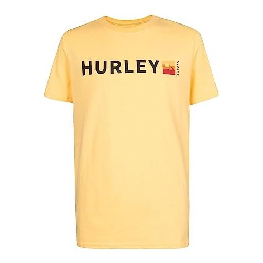 Hurley hrlb wave box s/s tee maglietta, green glow, 4 años bambini e ragazzi