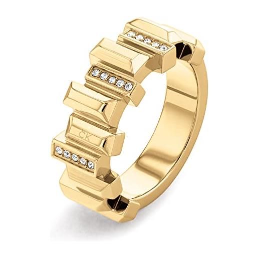 Calvin Klein anello da donna collezione luster oro giallo - 35000333d