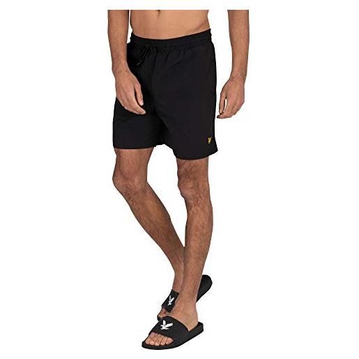 Lyle & Scott uomo pantaloncini da piscina tinta unita nero corvino xl