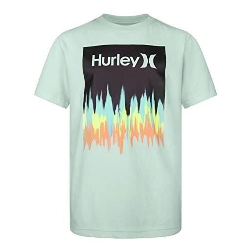 Hurley hrlb ascended ii tee maglietta, green glow, 13 años bambini e ragazzi