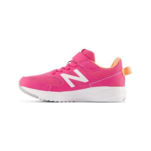New Balance 570 v3 bungee lace with hook and loop top strap, scarpe da ginnastica, pink, 28.5 eu