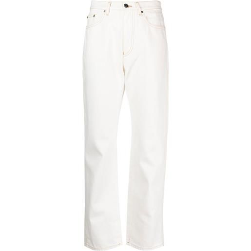 Moncler jeans svasati a vita alta - bianco