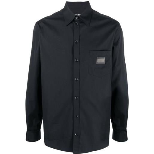 Dolce & Gabbana camicia con placca logo - nero