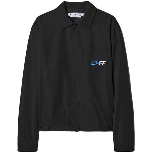 Off-White giacca-camicia con stampa - nero