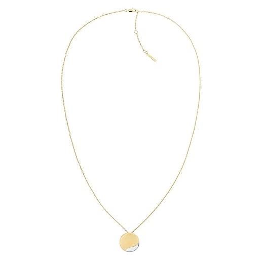 Calvin Klein collana da donna collezione minimal circular in acciaio inossidabile oro giallo taglia unica