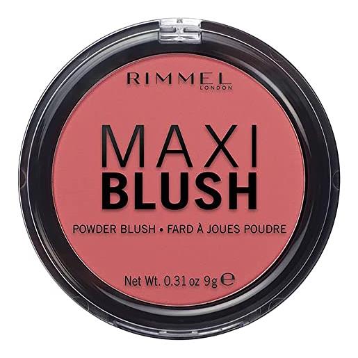 Rimmel London fard in polvere maxi blush, powder blush rosa a lunga durata, formato maxi, 003 wild card, 9 g