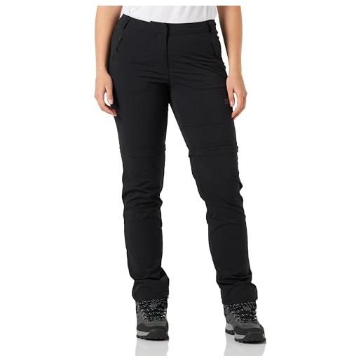 Jack Wolfskin glastal zip off pants w, pantaloni da trekking donna, nero, 42