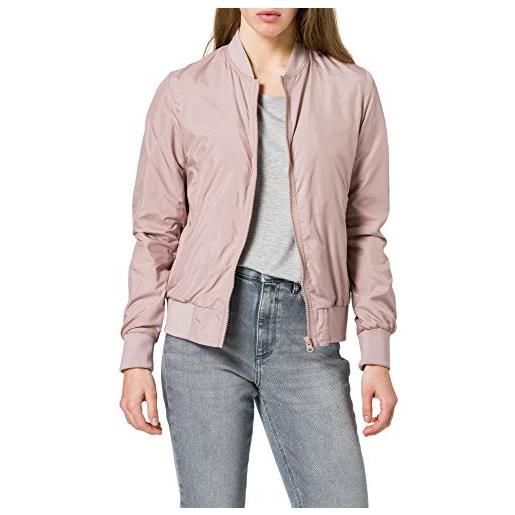 Urban classics giubbotto bomber da donna con polsini a coste, giacca a vento leggera, giubbottino bomber a maniche lunghe con cerniera e tasche, colore: darkolive, taglia: l